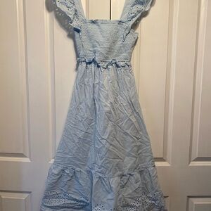 LC Lauren Conrad Blue Ruffled Tiered Sundress